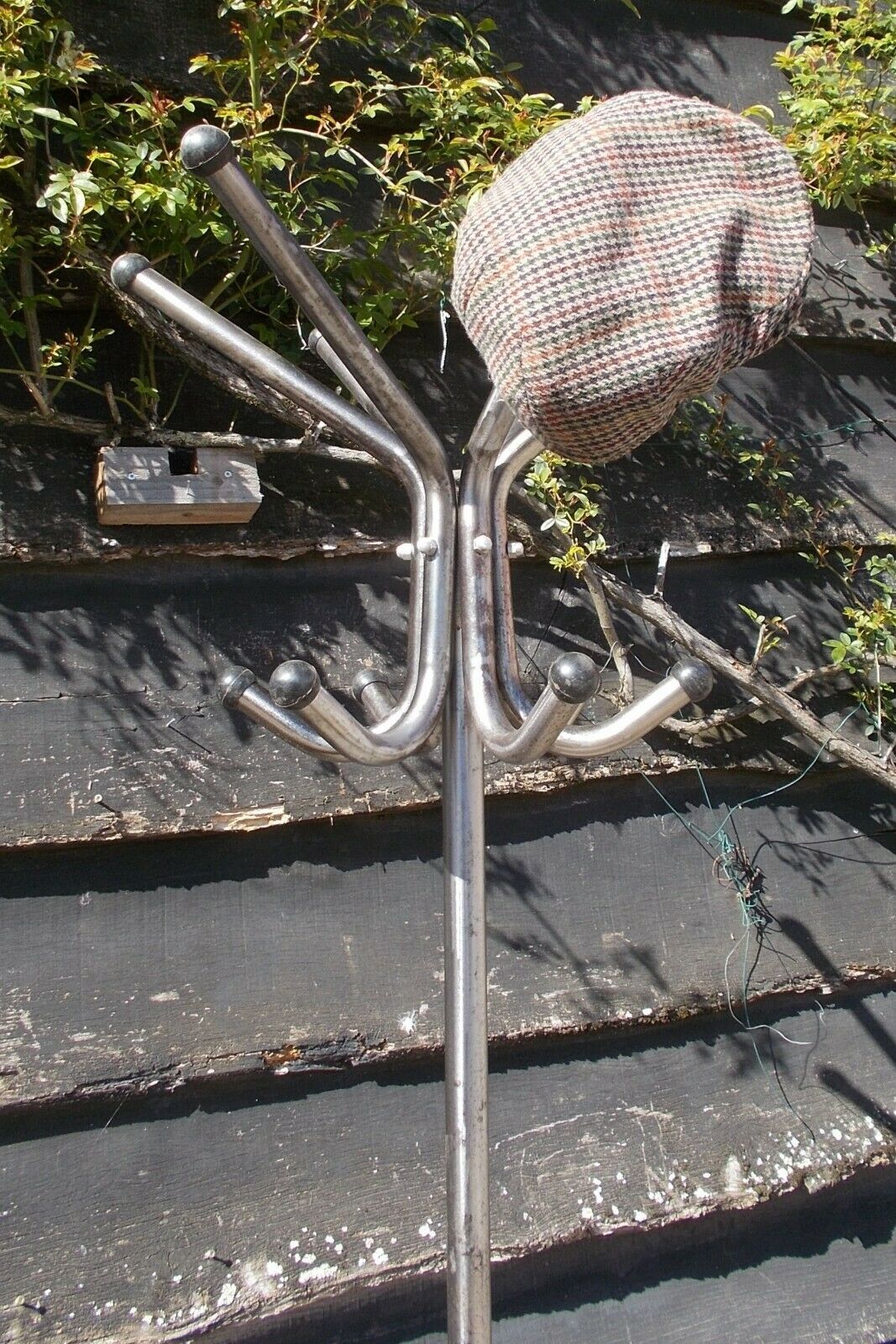 Vintage Industrial Steel Coat/Hat Stand,French,Polished Steel, Lacquered