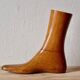 Old varnished wooden shoe mold - right foot