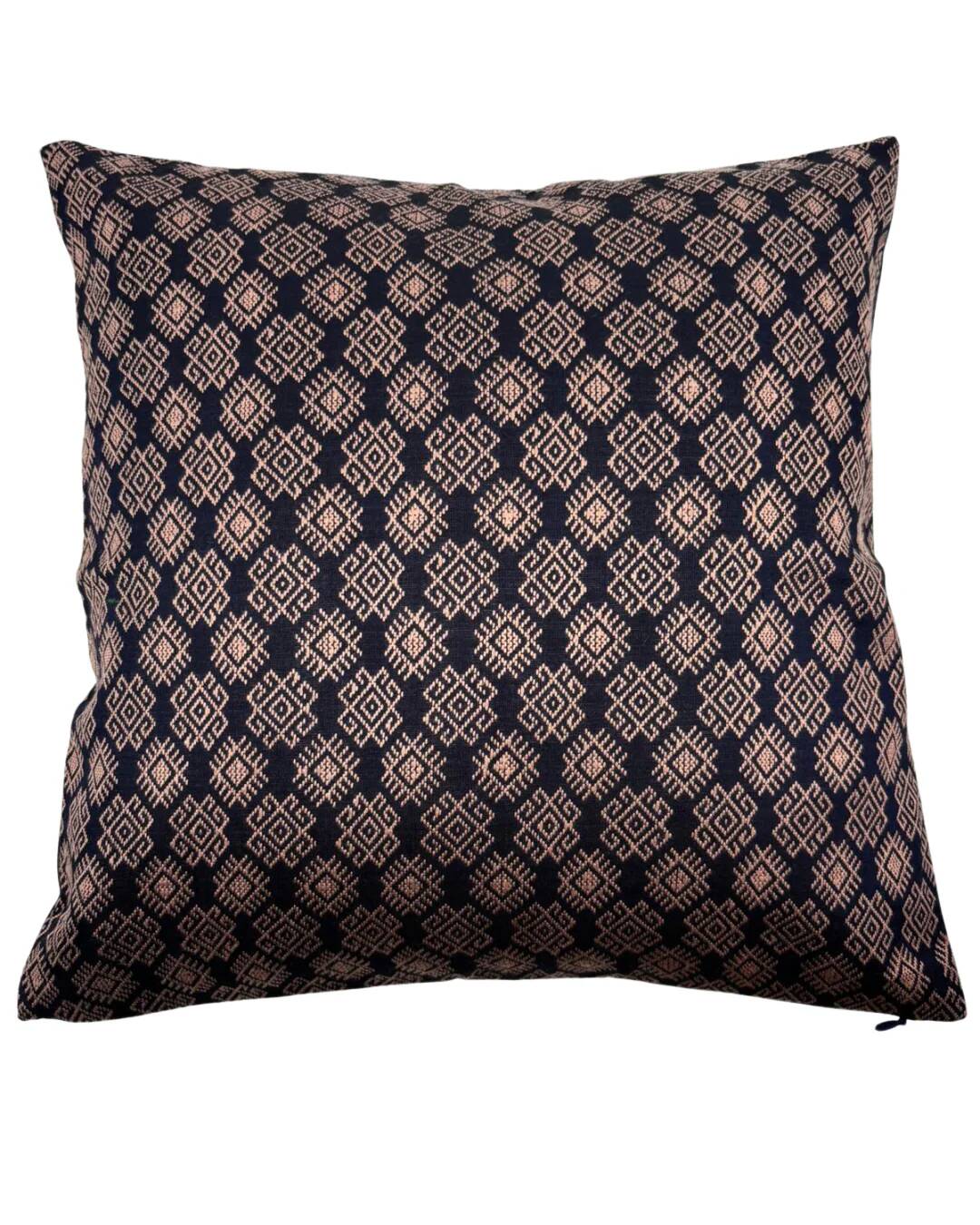 Navy blue and pink Kachin cushion cover (RIDA)