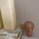 Alabaster lamp, 2M braided fabric cable, cotton shade