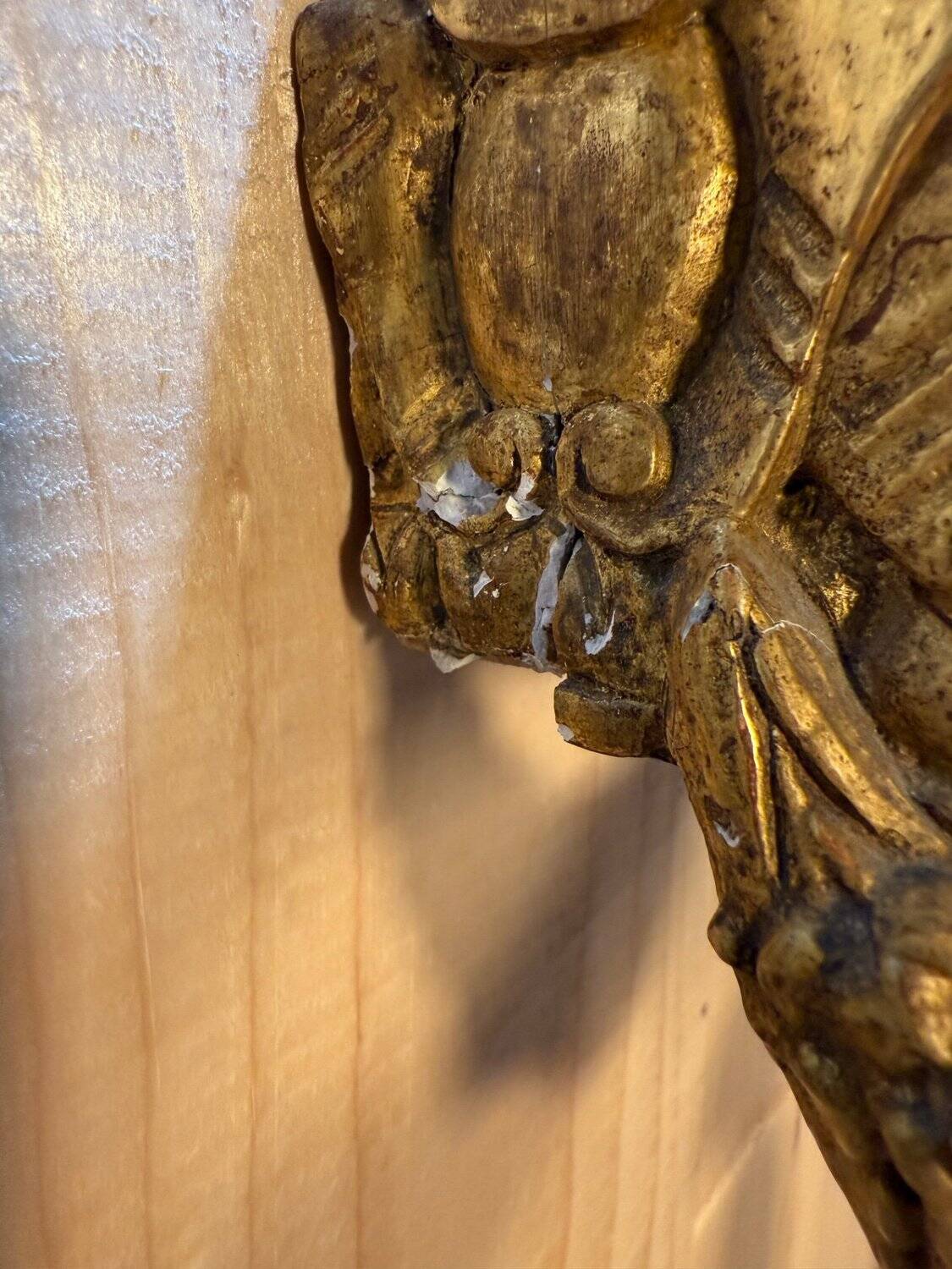 Louis XVI style console in gilded and carved wood