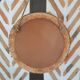 Vintage round mirror vegetable fibers 1960 46cm