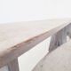 Pair of benches gray weathered oak farm
