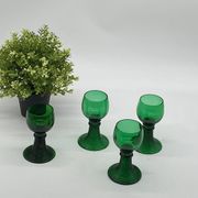 Set of 4 Roemer glasses / Rhine region, green, old, vintage