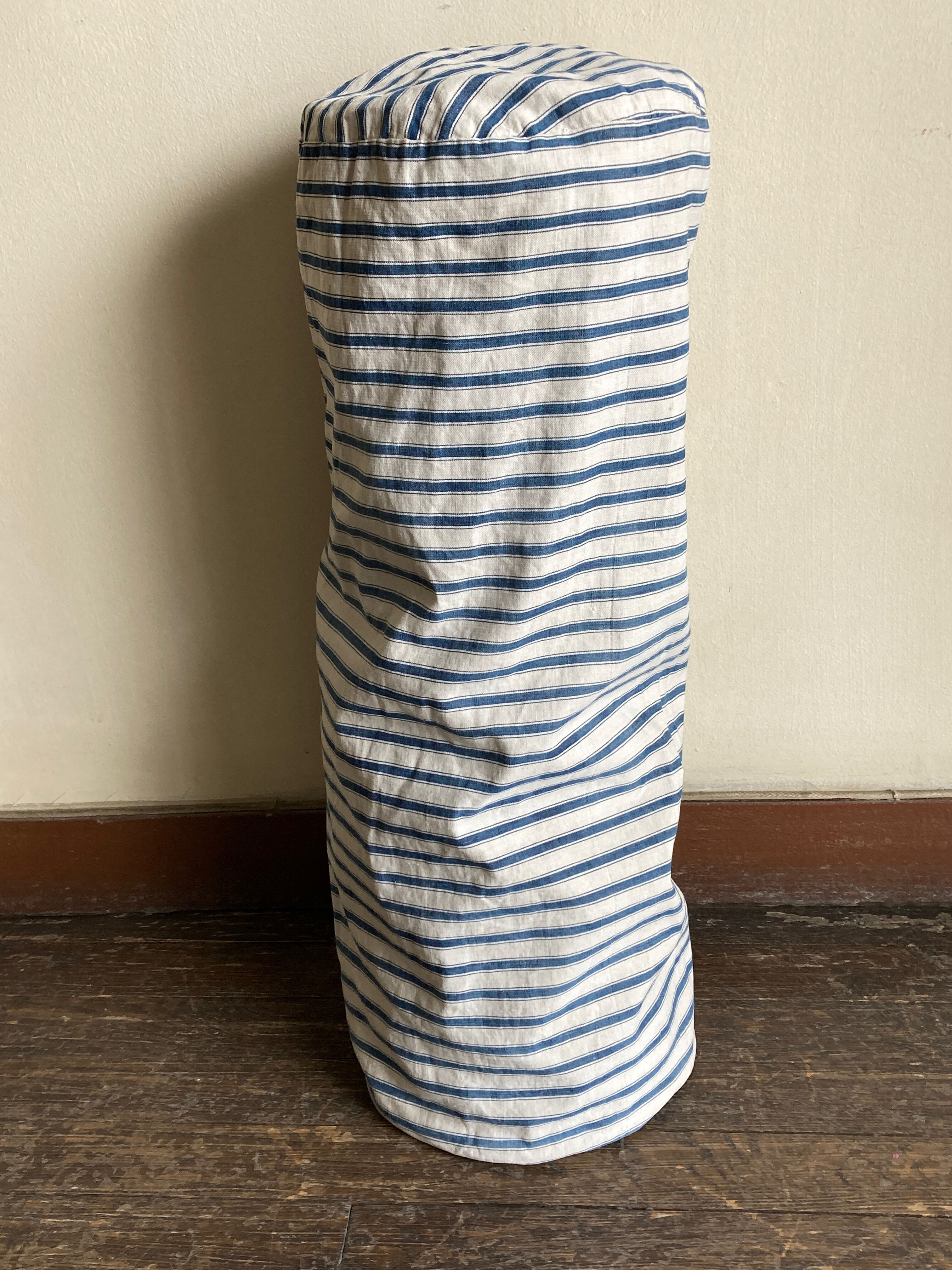 19th century canvas duffel cushion ticking mattress filled with feathers