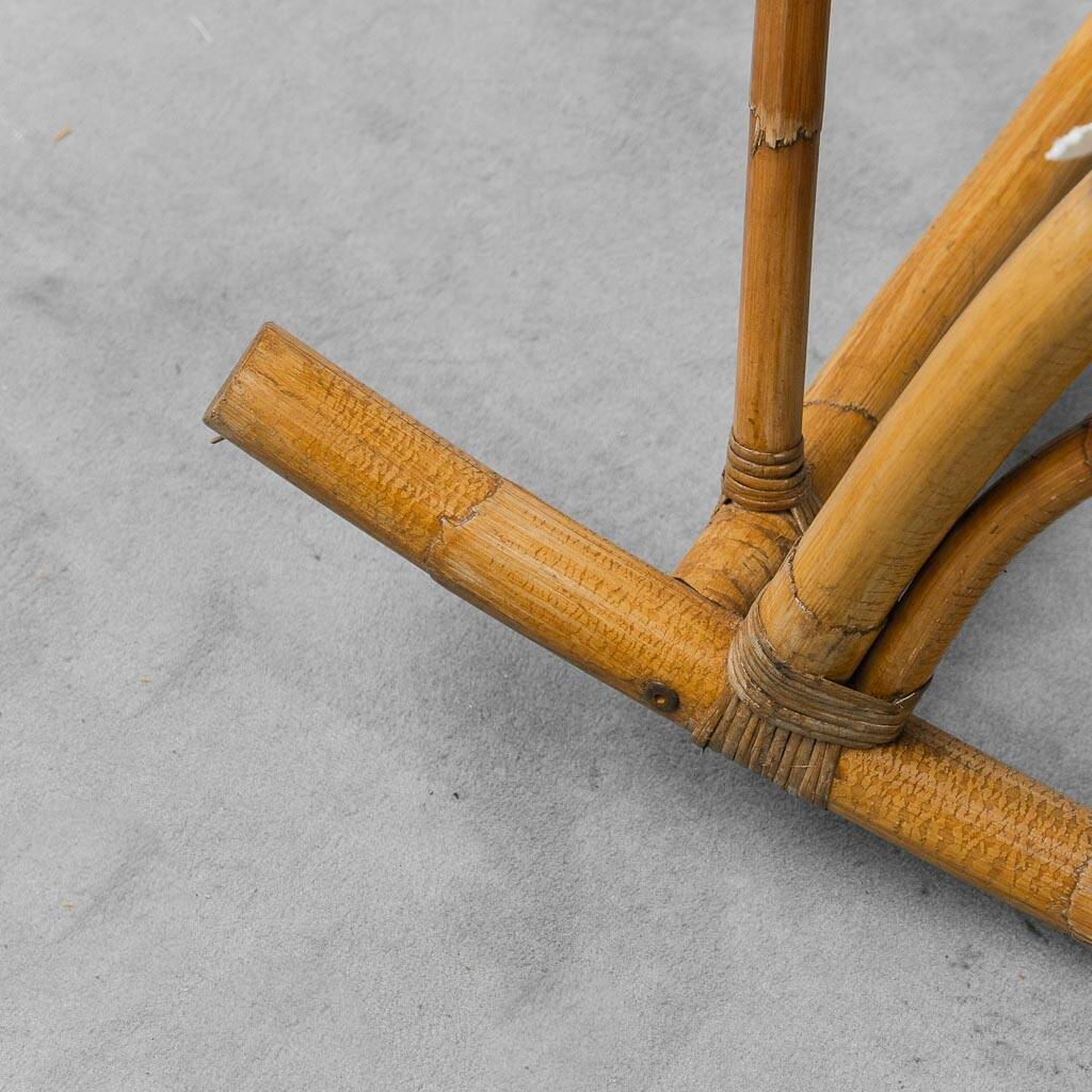Fauteuil à bascule Van Sliedregt Noordwolde des années 1970 – design vintage en rotin néerlandais