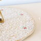 Servant/plateau dish, Villeroy and Boch, vintage, chrome and smoked glass