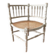 Fauteuil coin de cheminée XIXe , bois et cannage