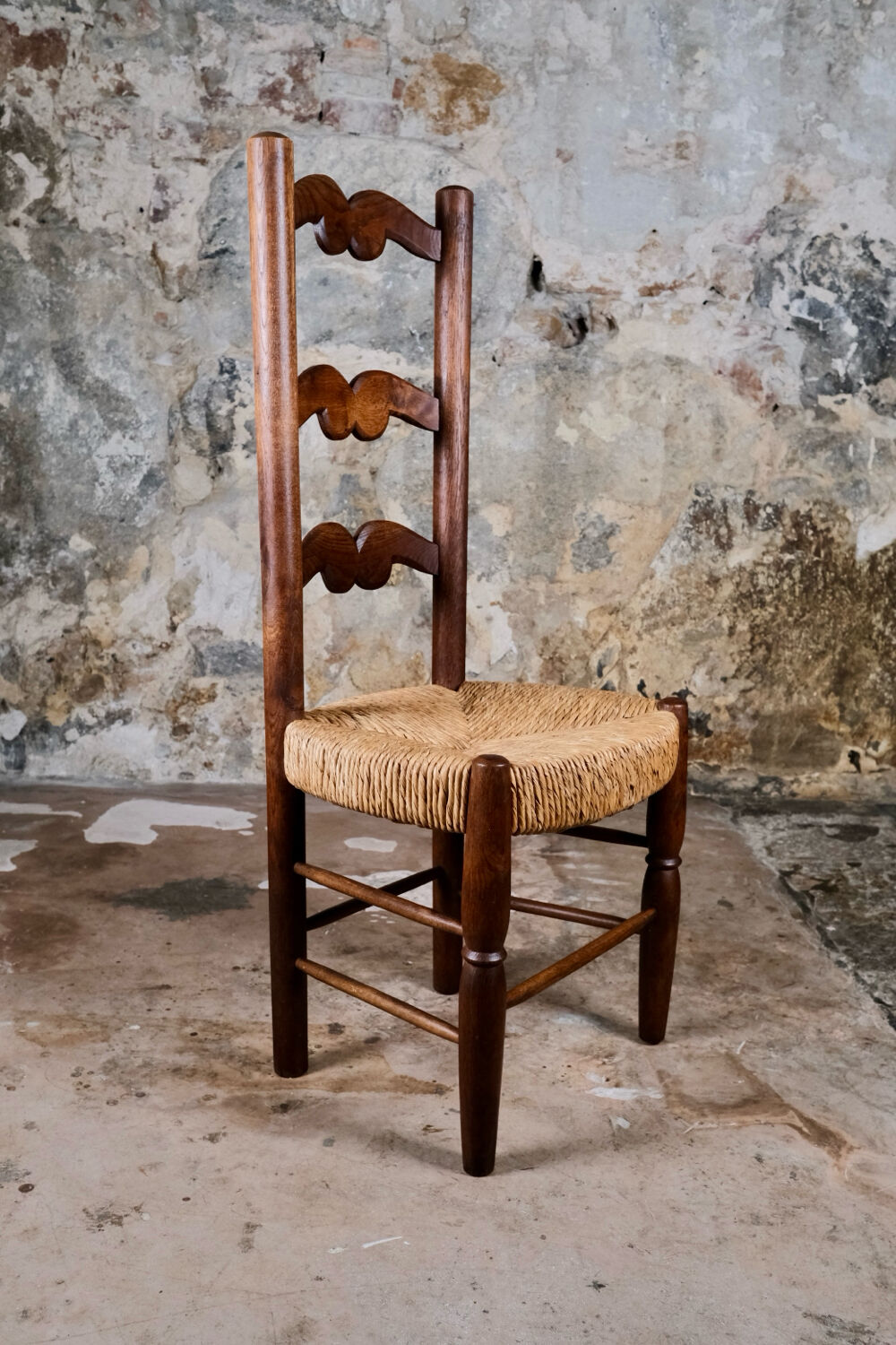 Pair of folk art chairs, France, mid-20th century