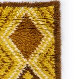 Scandinavian vintage hand knotted rya rug. A small one: 104 x 43 cm (41 x 1