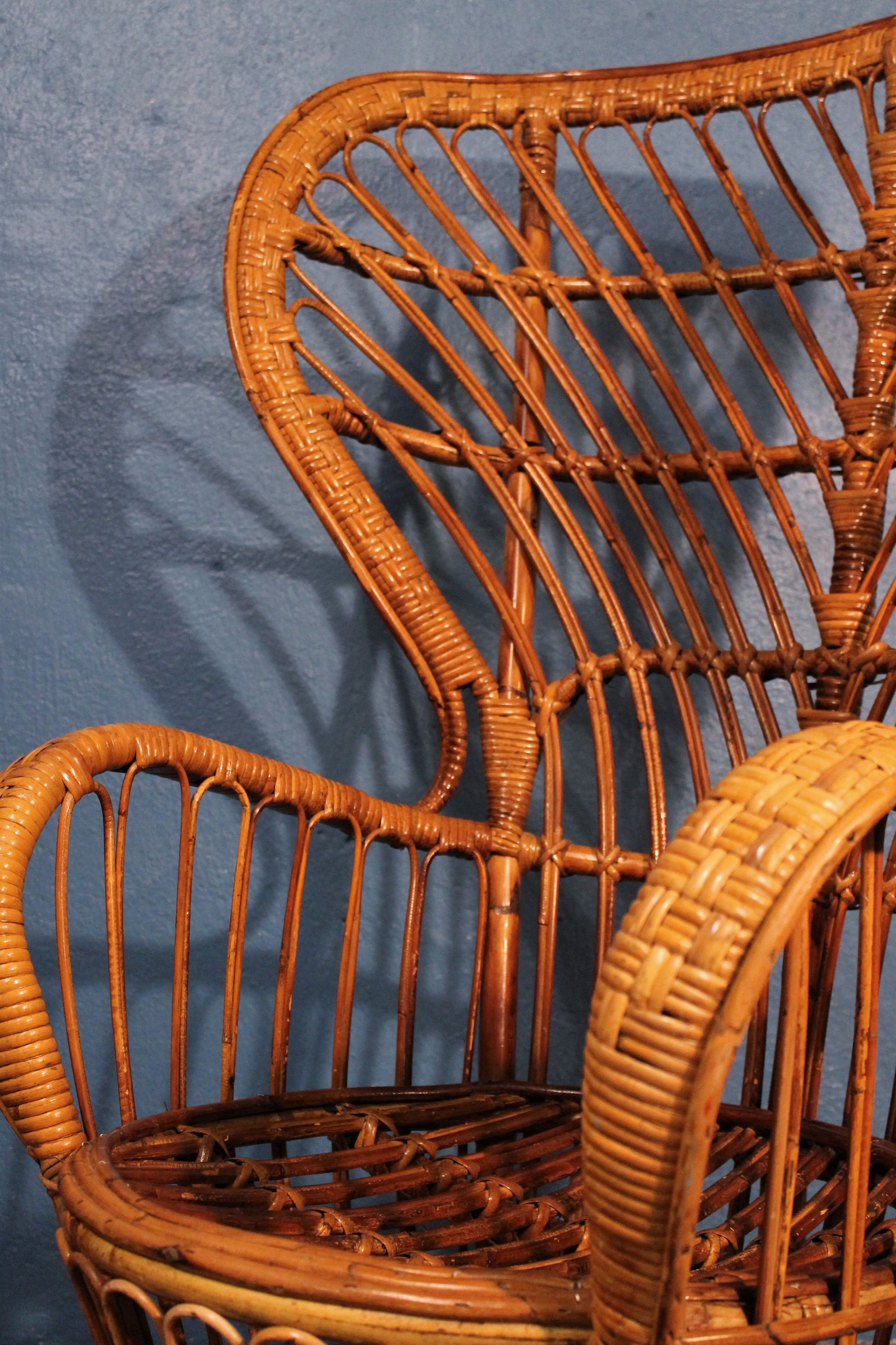 Rattan armchair by Gio Ponti & Lio Carminati Bonacinati edition 1950