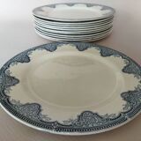 12 flat plates iron earth Salins, model Céline