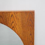 1970s Pair of Oak Large Square Mirrors, Czechoslovakia