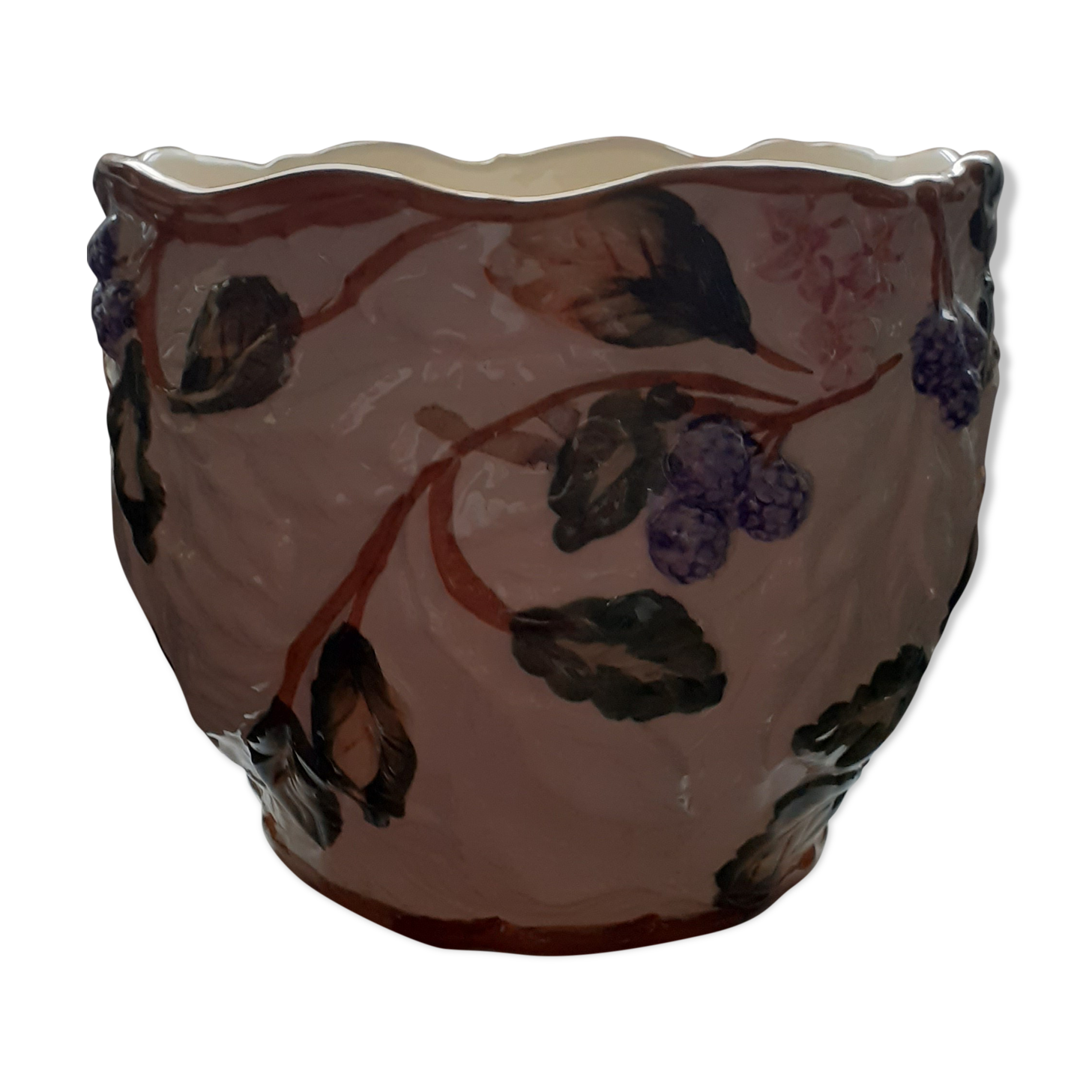 cache pot slurry fruits and flowers ceramic