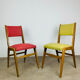 Pair of 50's style reconstruction chairs, wood