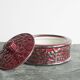 Boch Frères Keramis Rosa bowl with lid, flowers and butterflies in silver glaze.