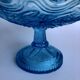 Compotier en verre pressé bleu