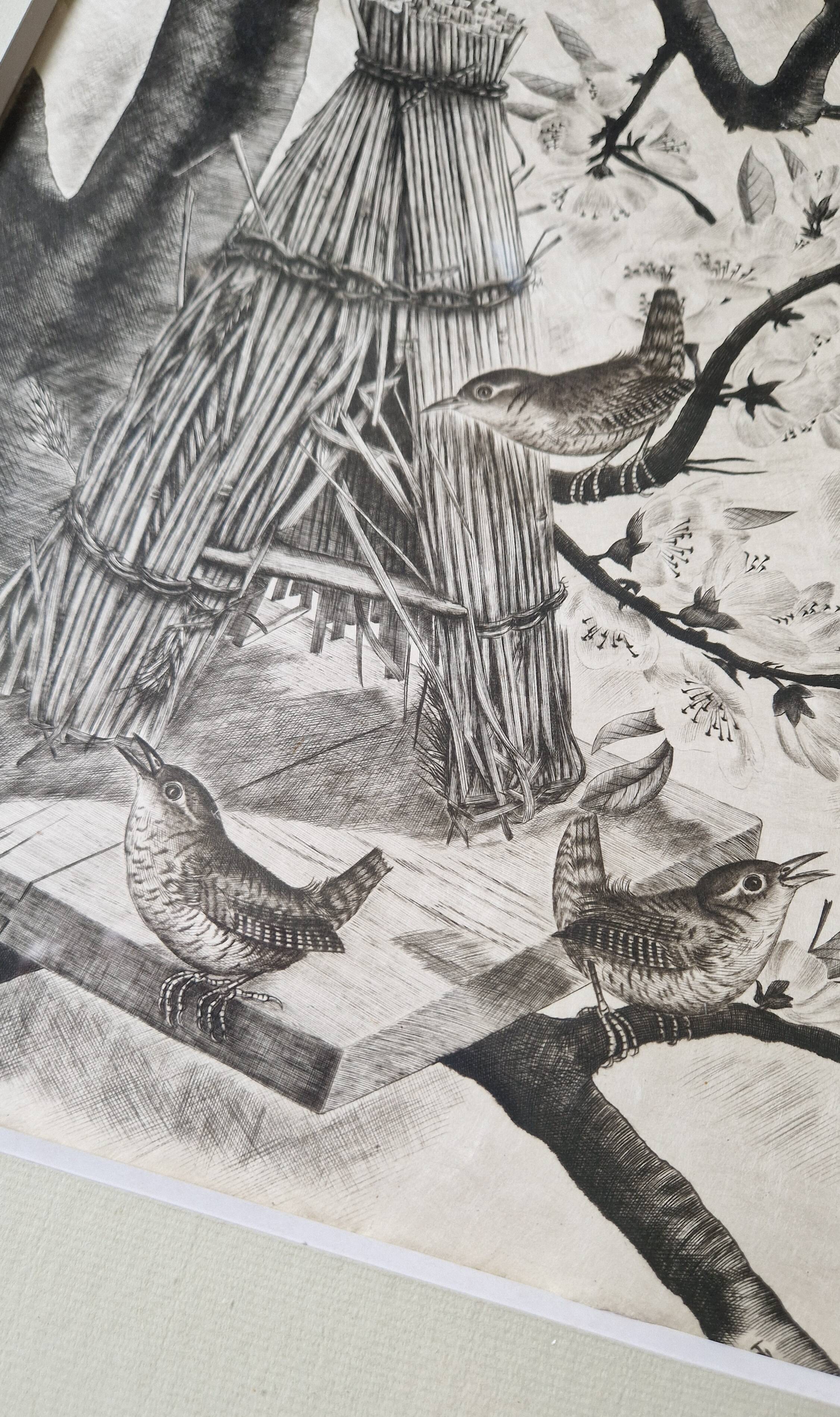 Original engraving / engraving by JB Tavy Notton, "The troglodyte", circa 1970