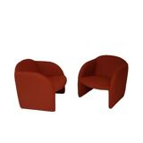 Set de 2 fauteuils Artifort Ben en tissu rouge brique Ploeg