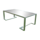 Table basse 1960 métal et verre fumé