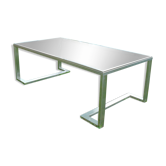 Table basse 1960 métal et verre fumé
