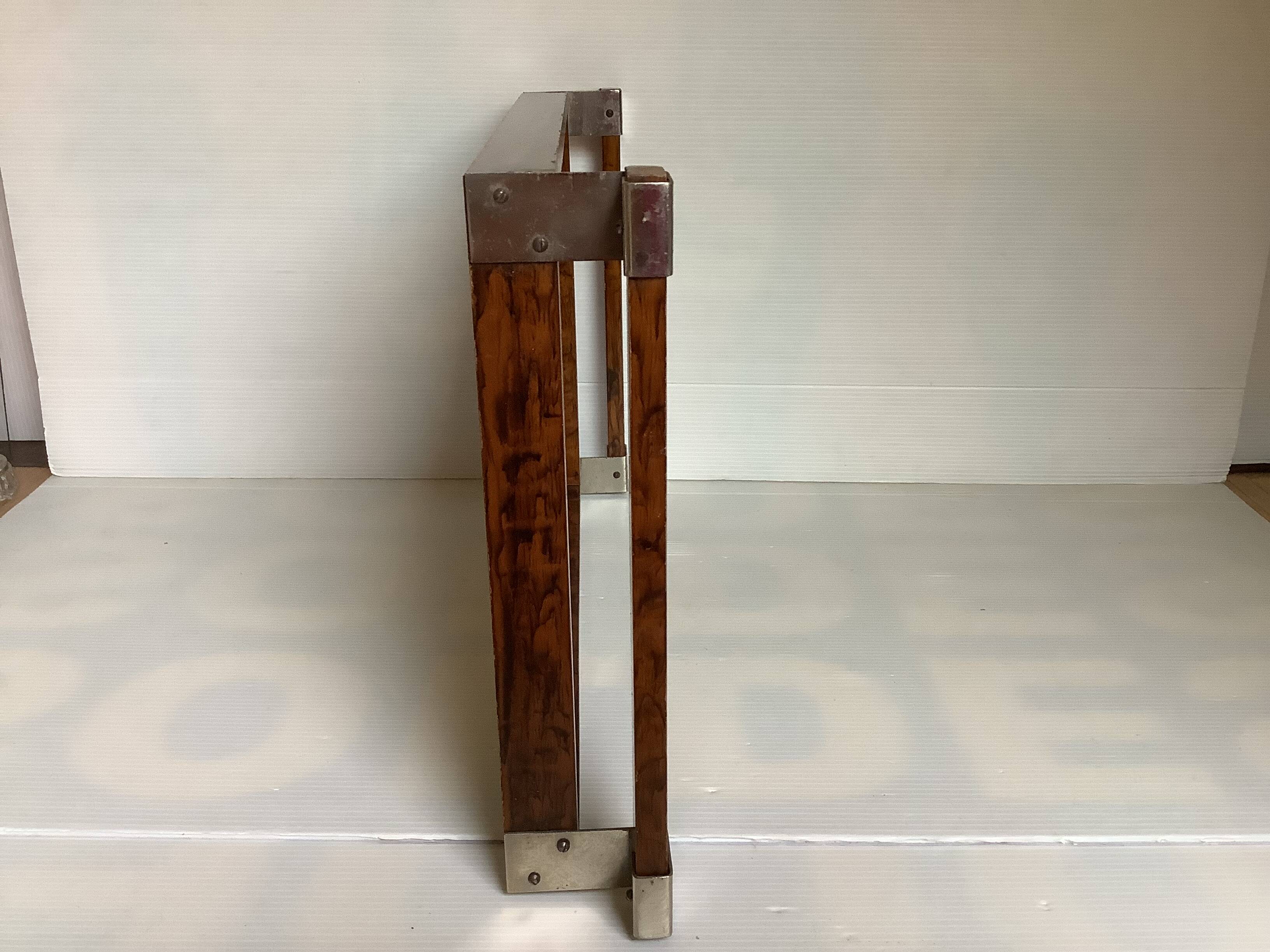 Old tray with art deco wooden handles