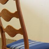 Vintage 1960s Danish Brutalist Oak High Back Chairs style of Henning Kjærnulf