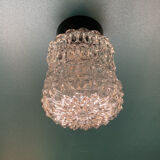 Glass globe wall lamp or ceiling lamp vintage diameter 12 cm and base in bakelite old design
