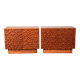 Contemporary pair of Brutalist sideboards made of solid wood