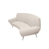 Mid-Century Gigi Radice for Minotti White Boucle Curved Six Legs Sofa
