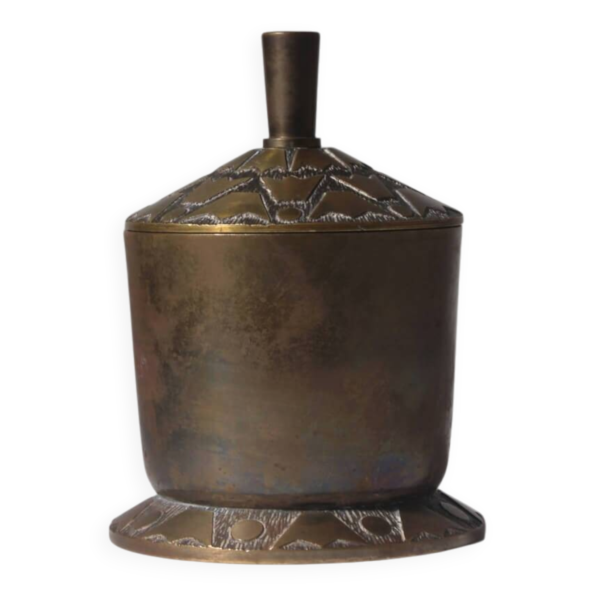 Danish Art Deco Bronze Lidded Jar From Nordisk Malm, 1930s