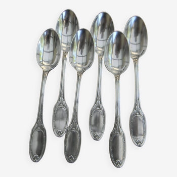 Set of 6 mocha spoons in silver metal christofle