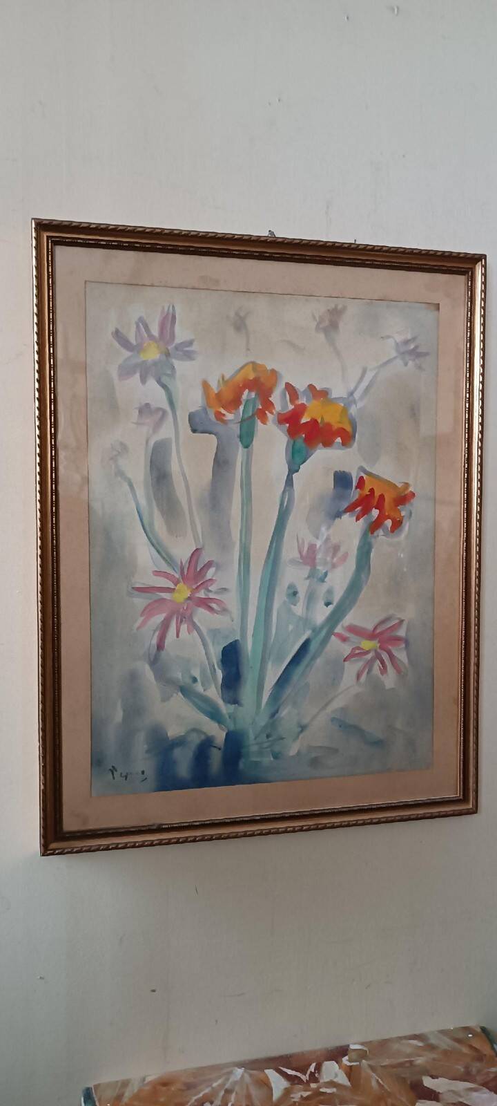 Mixed media painting by Enzo Pregno. (Alexandria, 1898 - Florence, 1972)