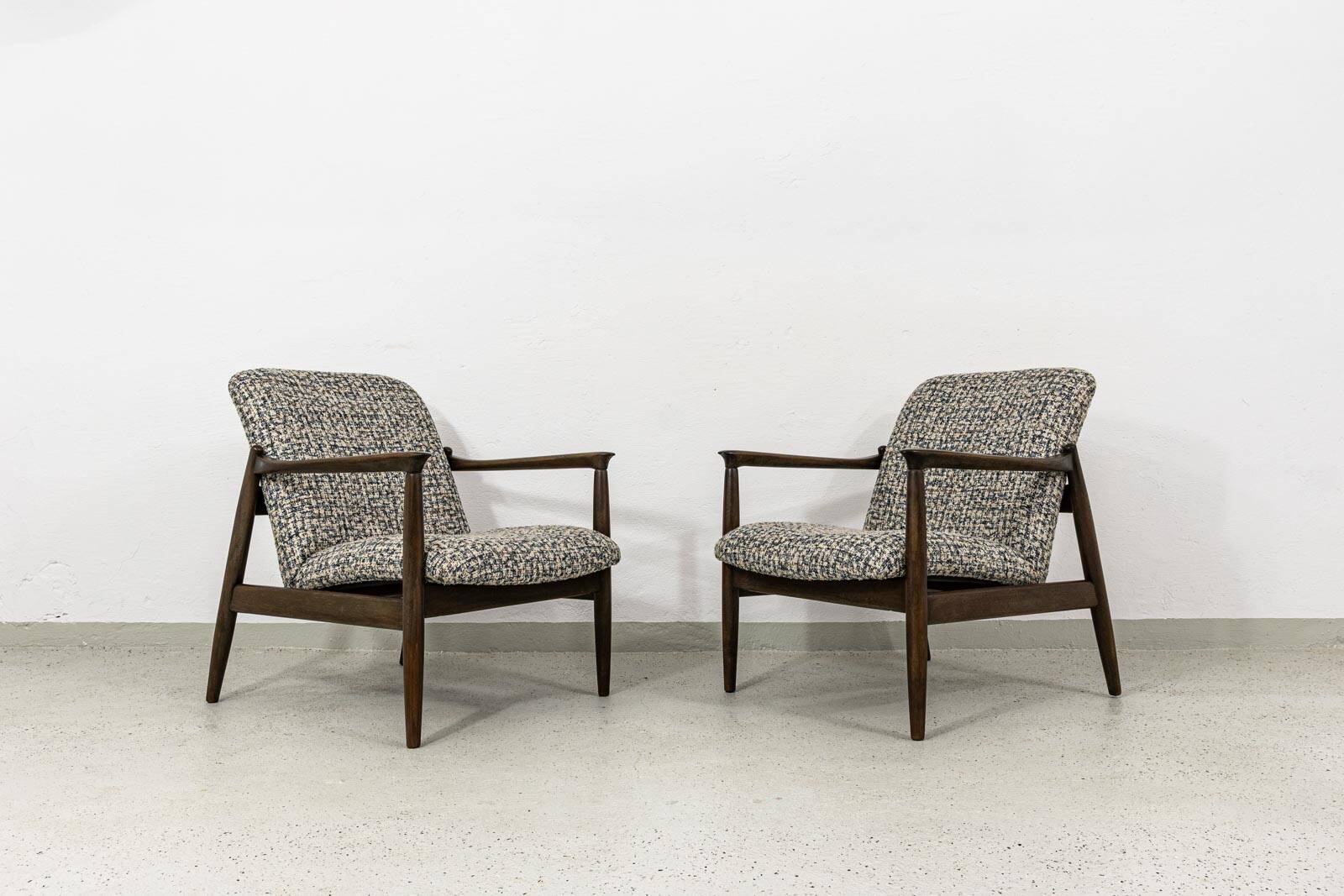 Pair of vintage armchairs GFM-64 by Edmund Homa, GFM, Poland, 1960s