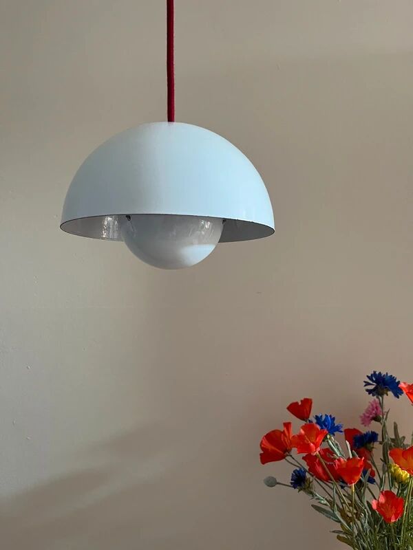 Lampe vintage Louis Poulsen Flowerpot - Verner Panton - VP1 - Enamel