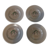 Series of four hollow plates Longwy 50s cherry blossoms