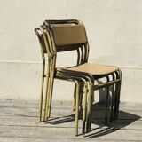 Series of 4 vintage school chairs