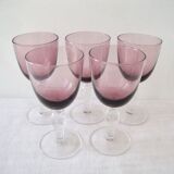 Set of 5 parma-coloured wine glasses