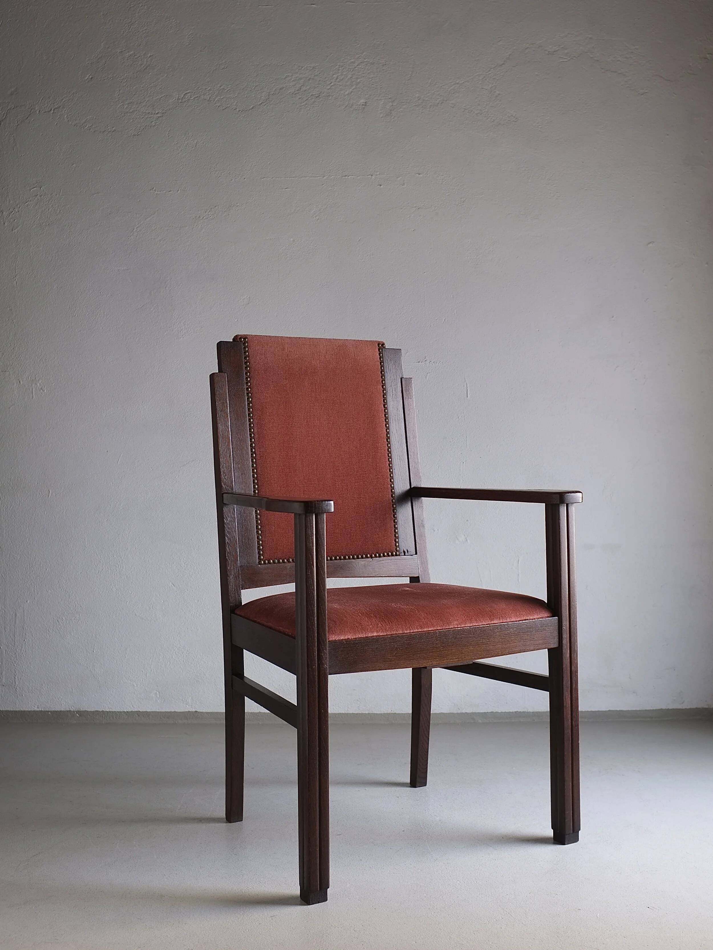 2 Amsterdam School oak chairs | Netherlands | 1920s