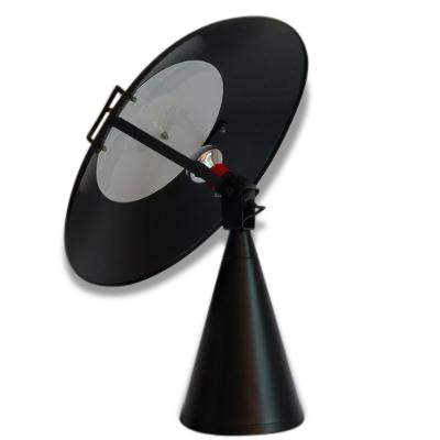 Big black lacquered metal desk lamp model RADAR of Elio Martinelli