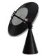 Big black lacquered metal desk lamp model RADAR of Elio Martinelli