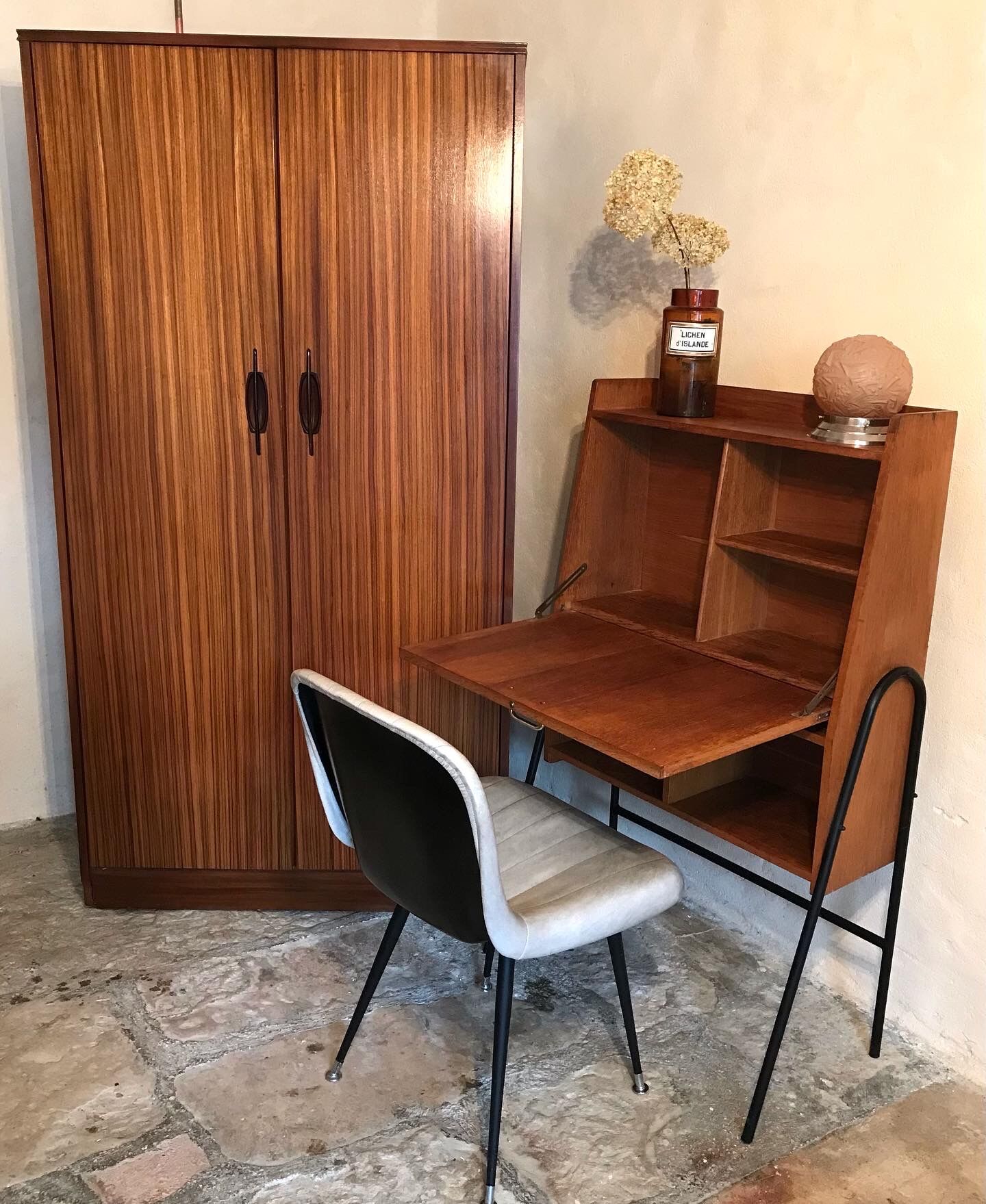 Scandinavian wardrobe vintage teak 1960-70's