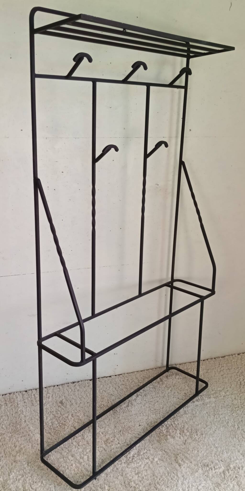 Large modernist wrought iron cloakroom from the 1950s.