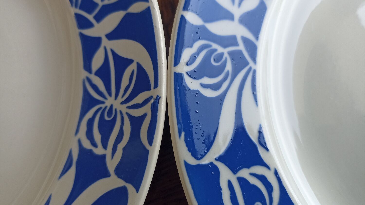 3 plates Digoin Sarreguemines Floral model