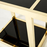 Italian console brass black opaline glass 1970s