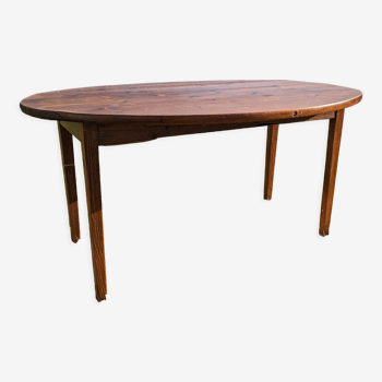 Oval solid wood farmhouse table