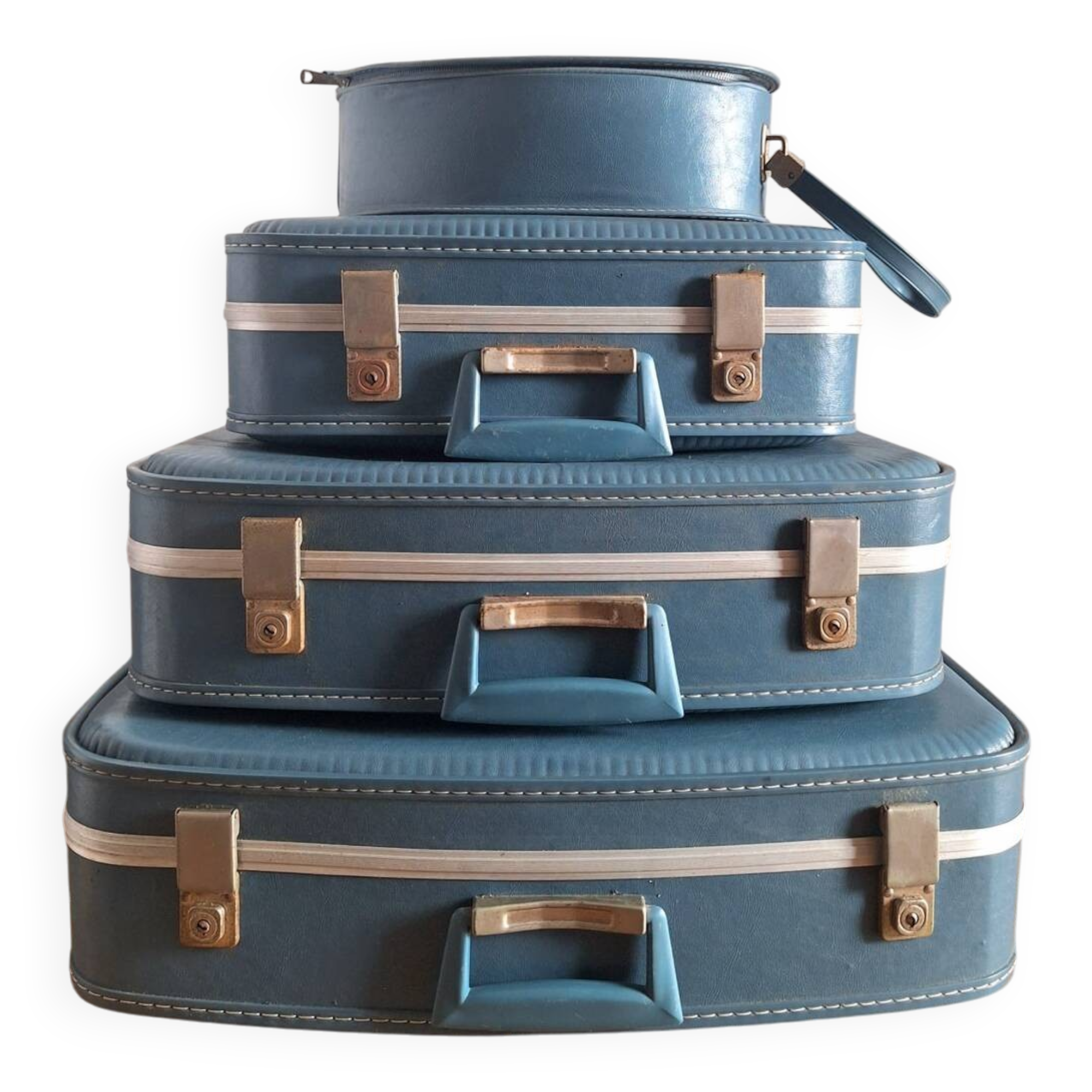 Air France vintage flight attendant nesting suitcase set