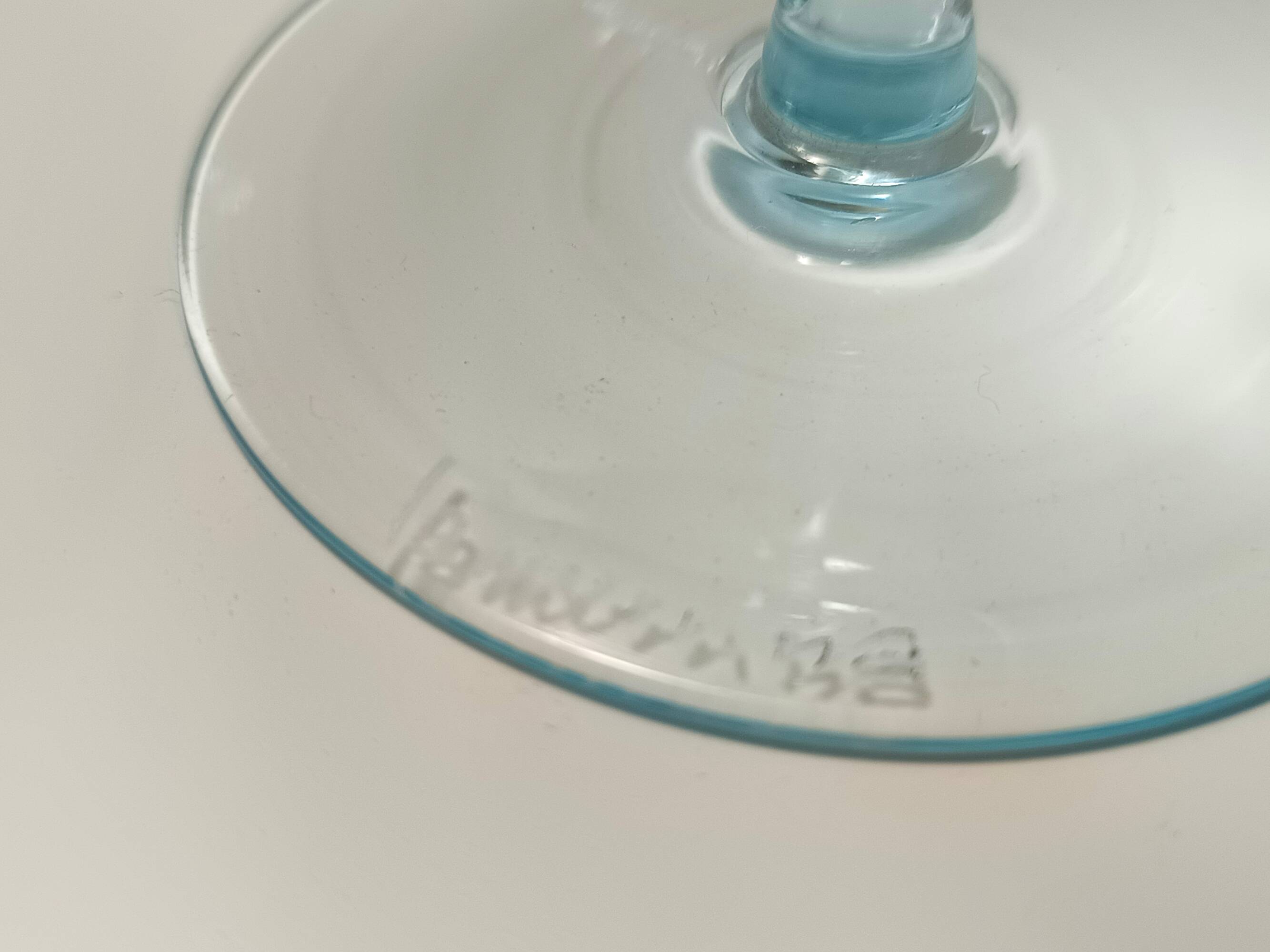 Light Blue Murano Glass Cocktail Set of 6 Glasses and a Pitcher by La Murrina