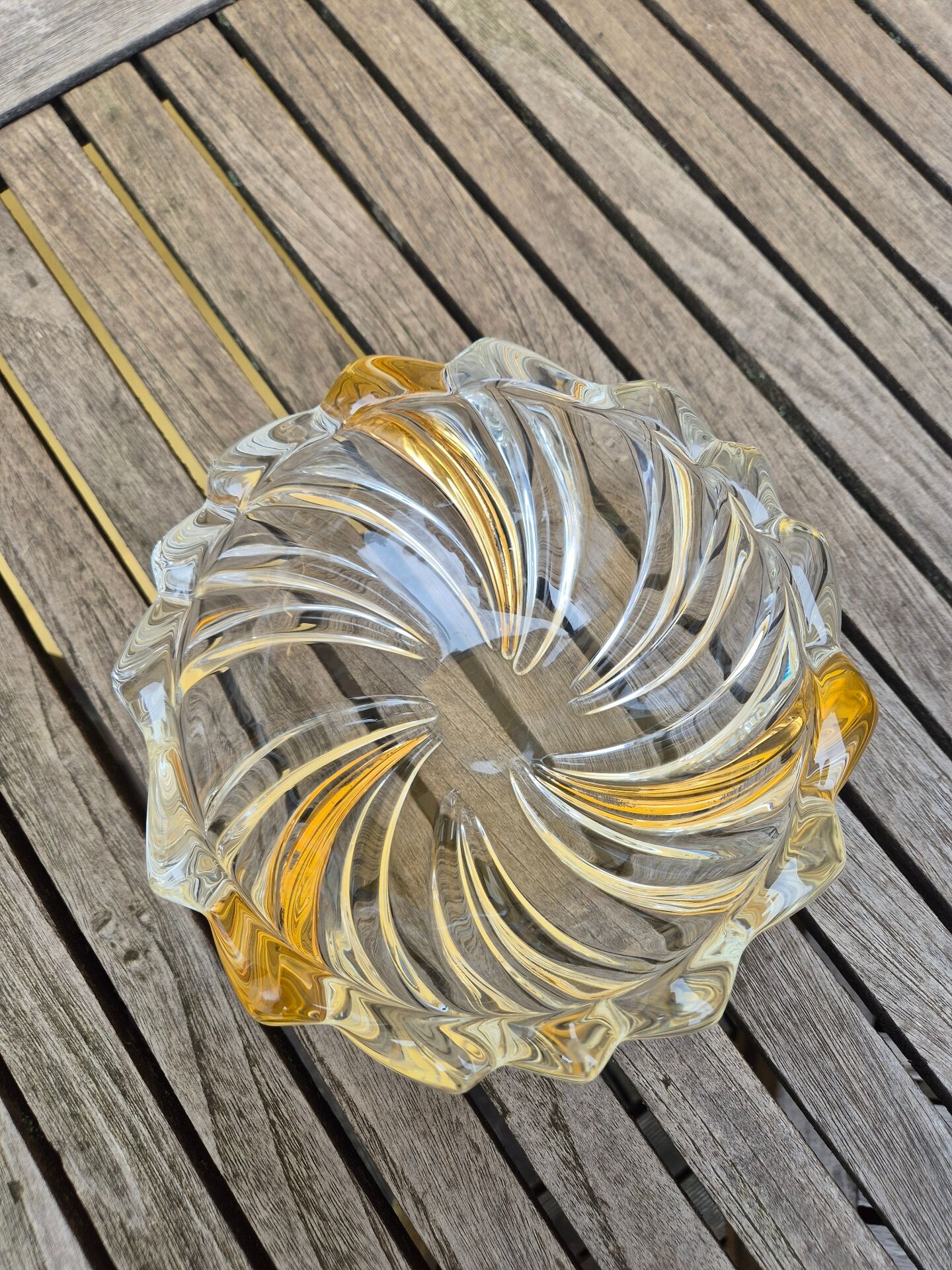Vide poche style val st lambert lead cristal valet tray mid century