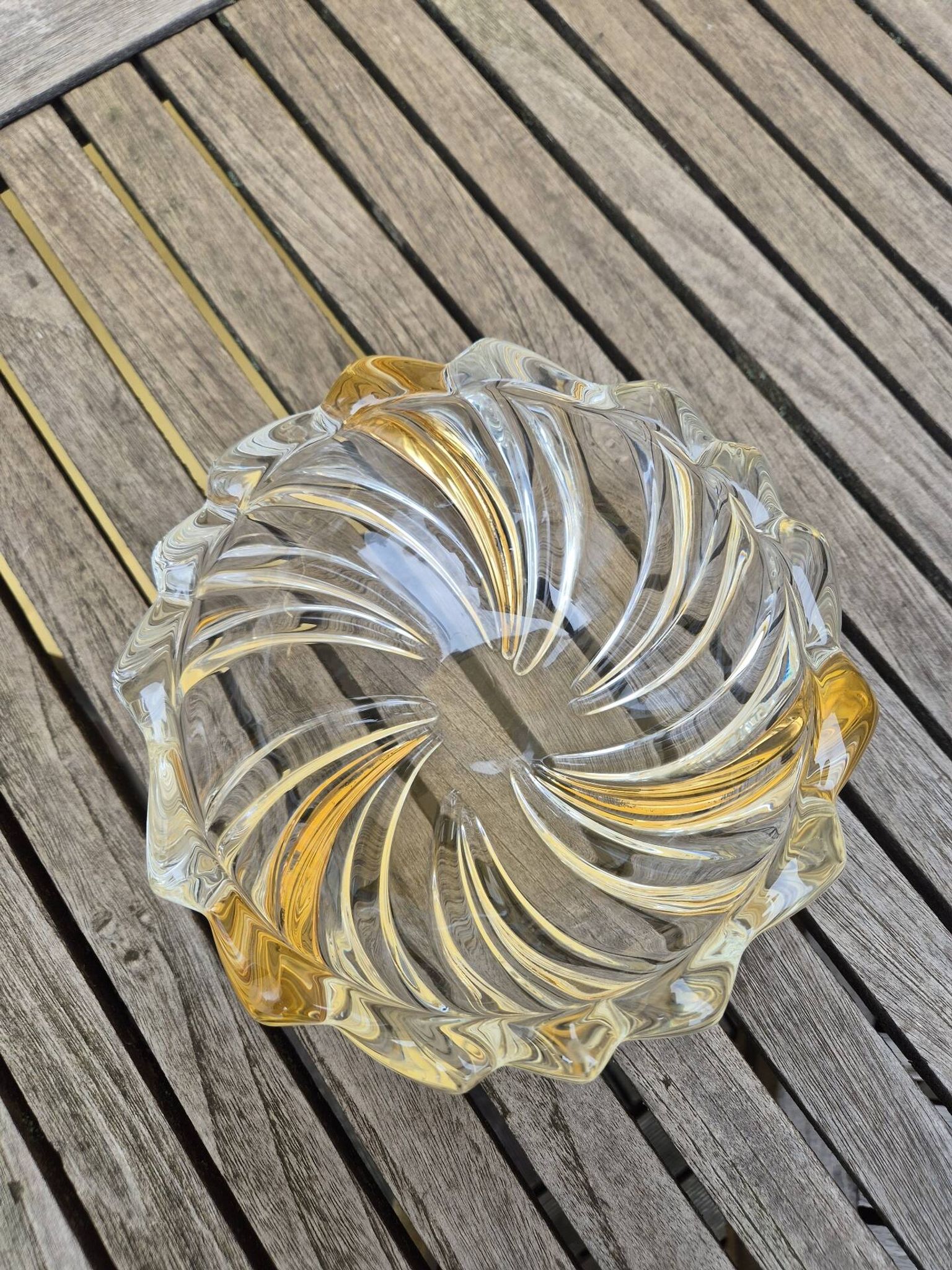 Valet tray in the style of Val St Lambert, made of lead crystal, mid-century.